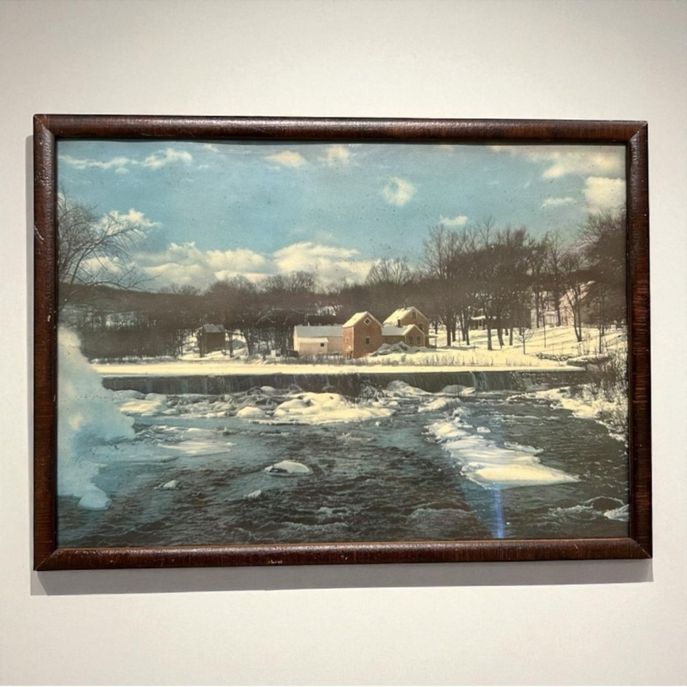 Vintage Rustic 1930s Snow Melting on Farm Spring Sunny Day Picture